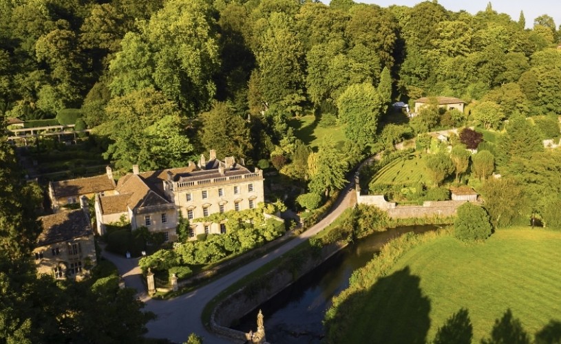 Aerial view of Iford Manor Gardens